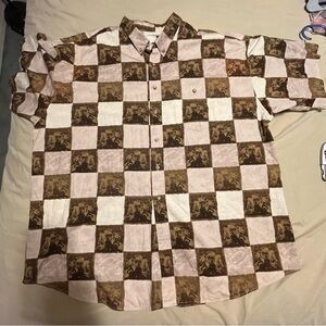 VINTAGE PANHANDLE SLIM WESTERN RODEO Calf Roping  COWBOY MENS SHIRT XXL USA